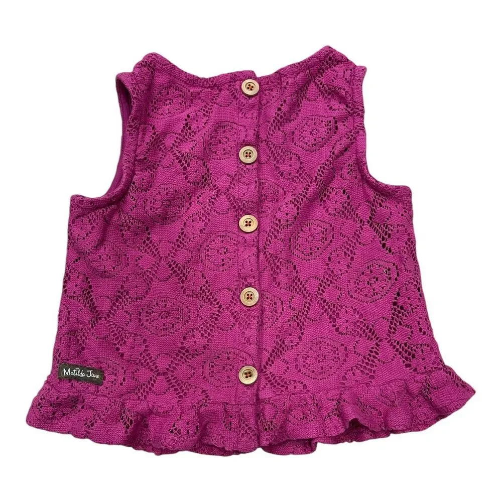 Matilda Jane Purple Enchanted Garden Surf’s Up Crochet Top 12